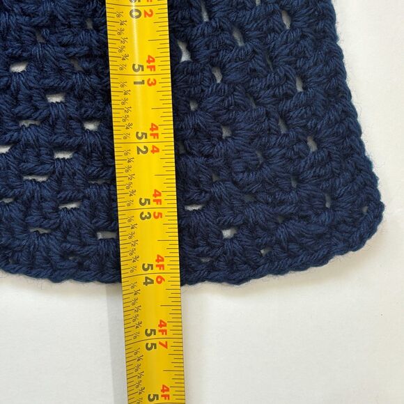Crocheted Afghan Throw Blanket Handmade Square Country Farmhouse - Picture 4 of 4
